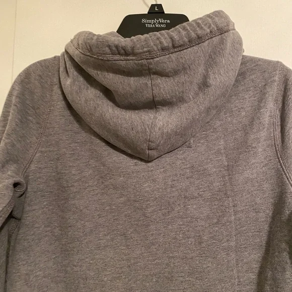 Abercrombie & Fitch Heather Grey Long Sleeve Drawstring Hoodie, Kangaroo Pocket - Picture 5 of 5